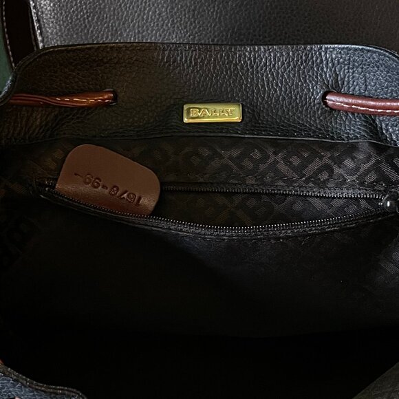 Bally Brown & Black Backpak Purse - Picture 6 of 7